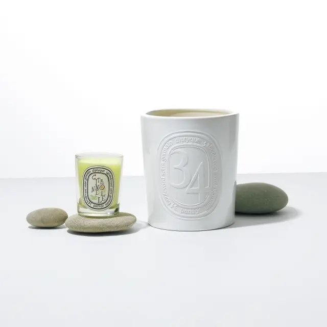 ディプティックのキャンドル「シトロネル」とガーデンキャンドル「34」