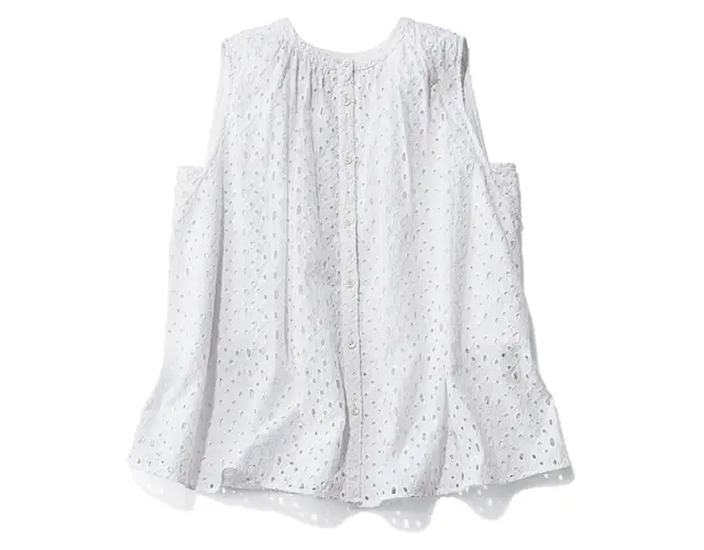 デミルクス ビームスの白レースブラウス