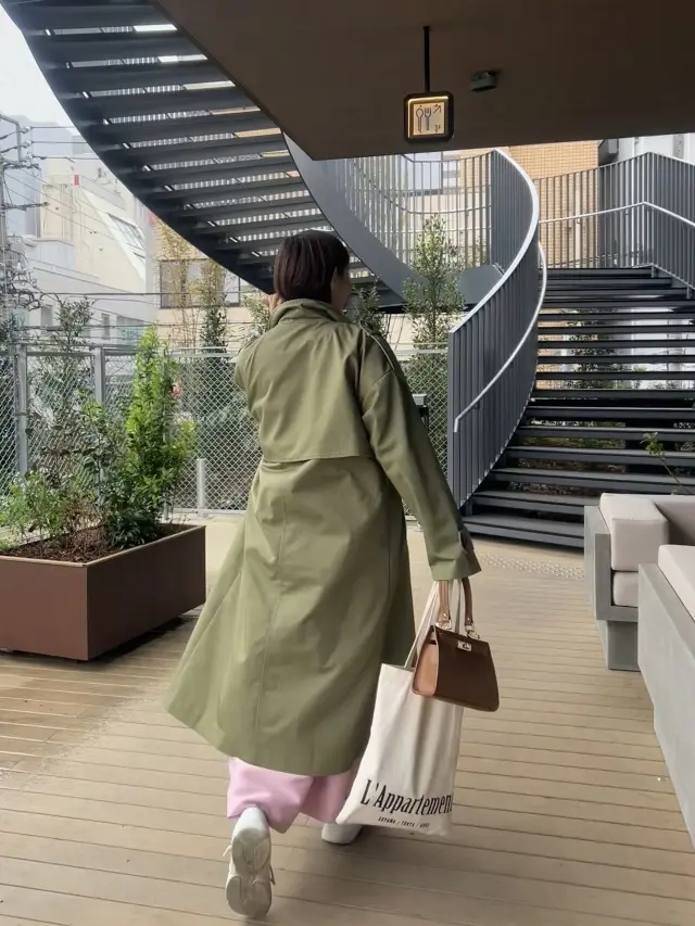 ピンク×カーキでお花見コーデの画像_8