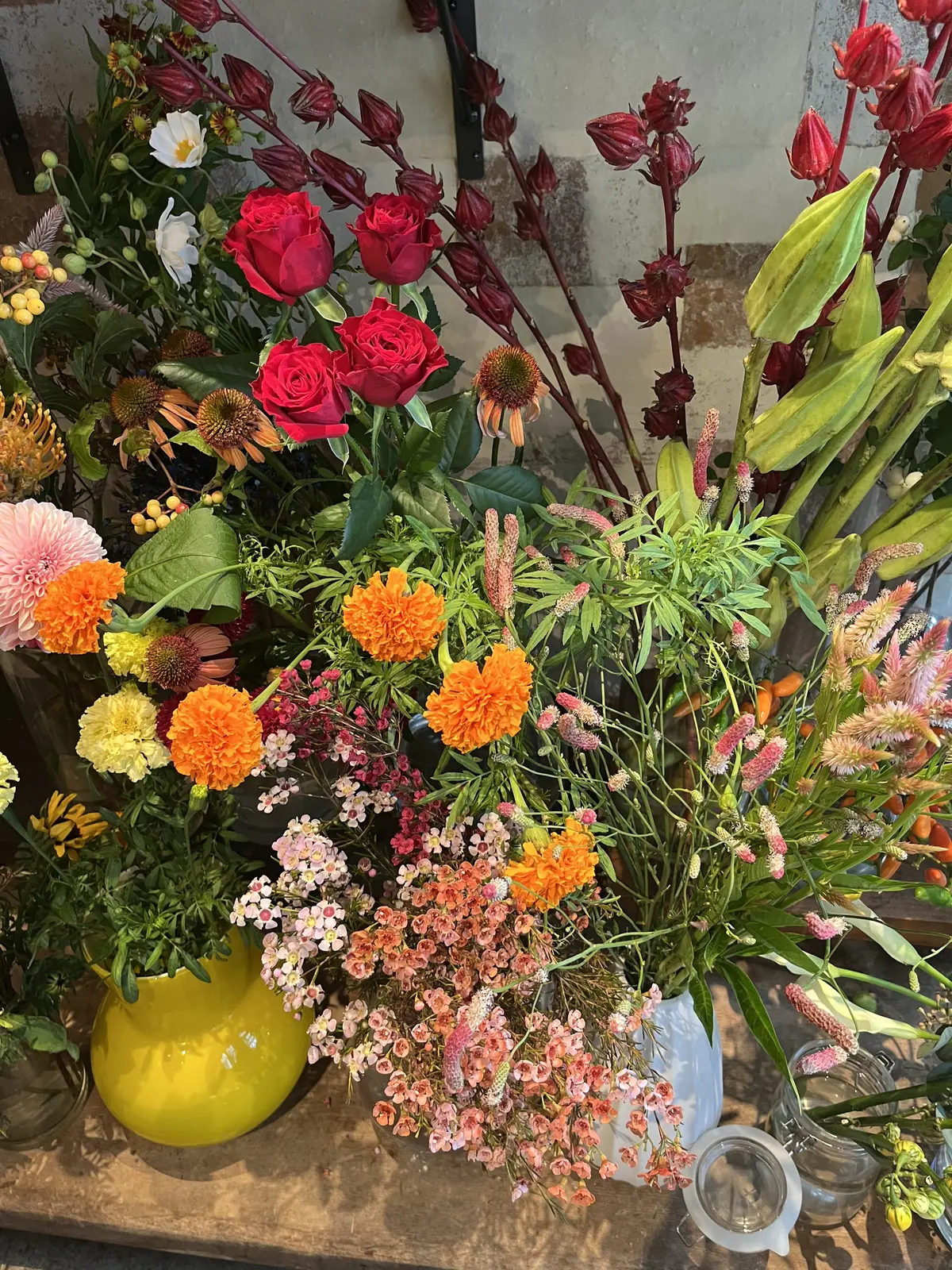 久々の花活♪秋色のお花の中で〝花屋で写真の画像_5