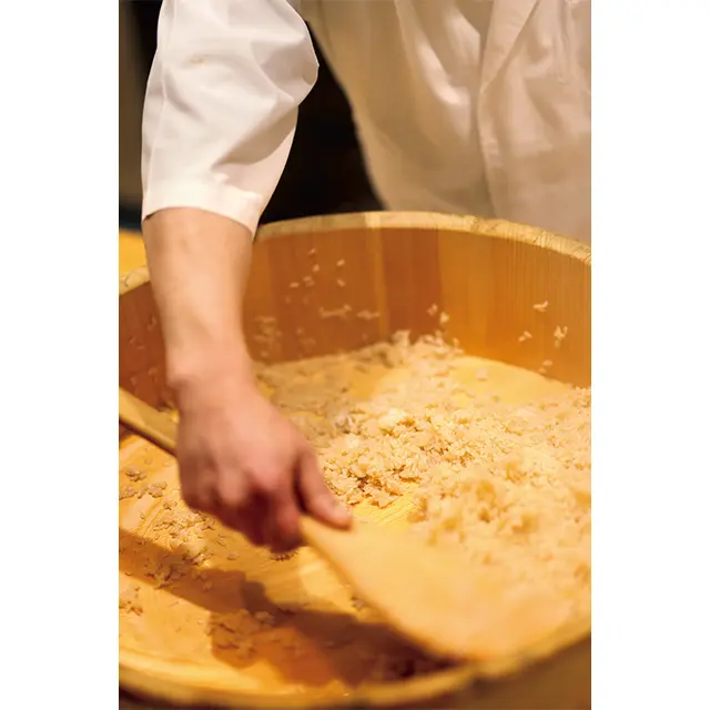 シャリ切りは仕事の手早さが命。