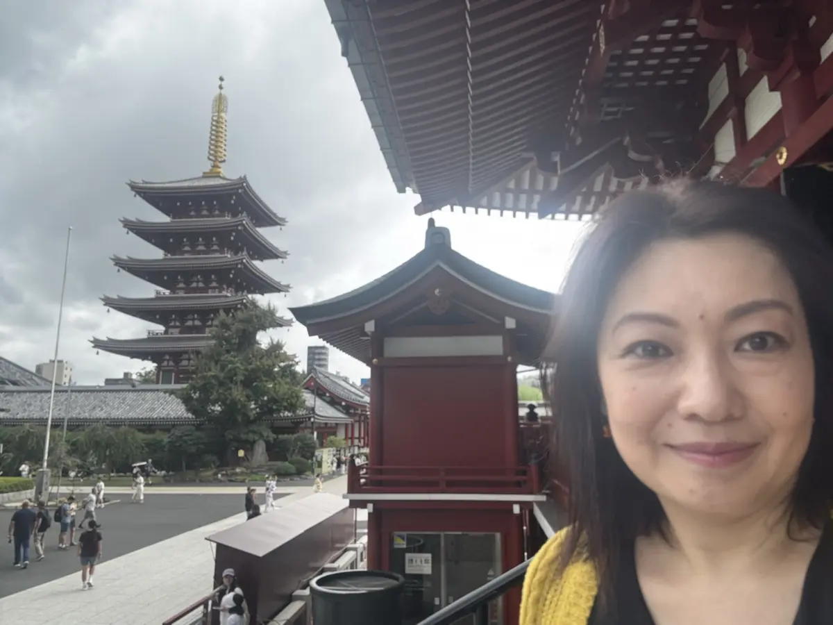 自撮り　五重塔と私