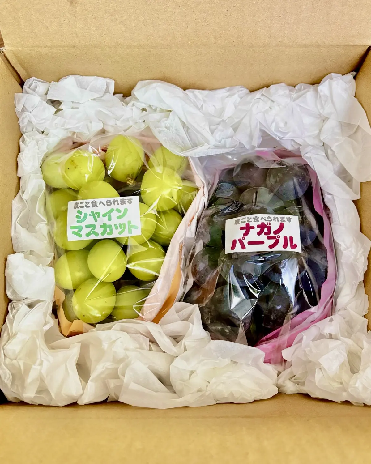 シャインマスカットとナガノパープル