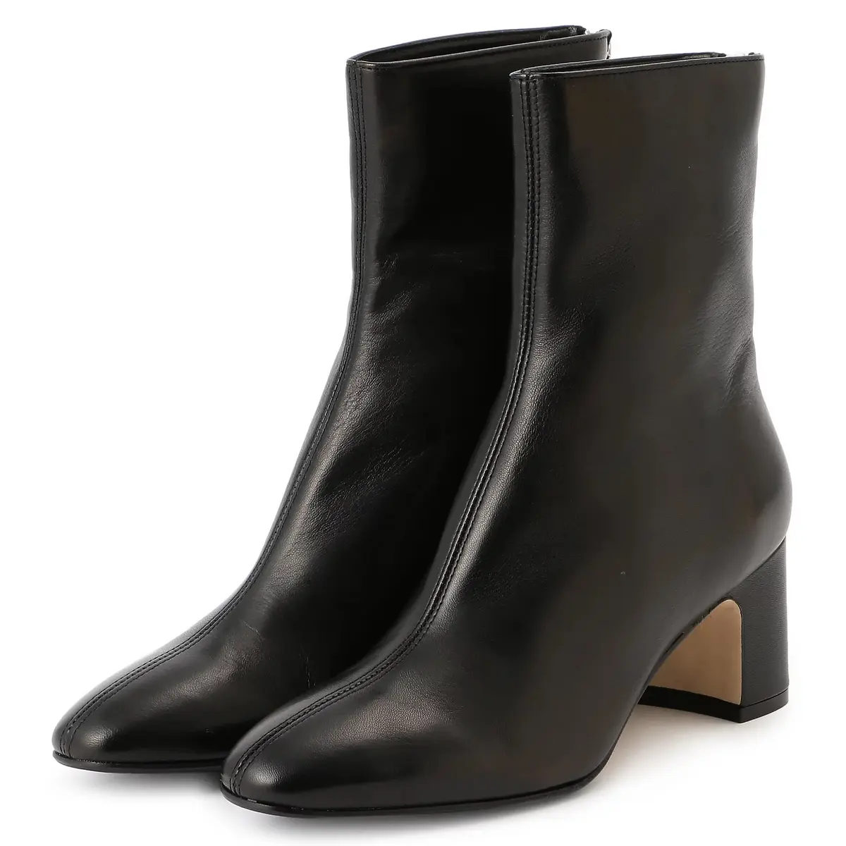 FABIO RUSCONI レザーショートヒールブーツ