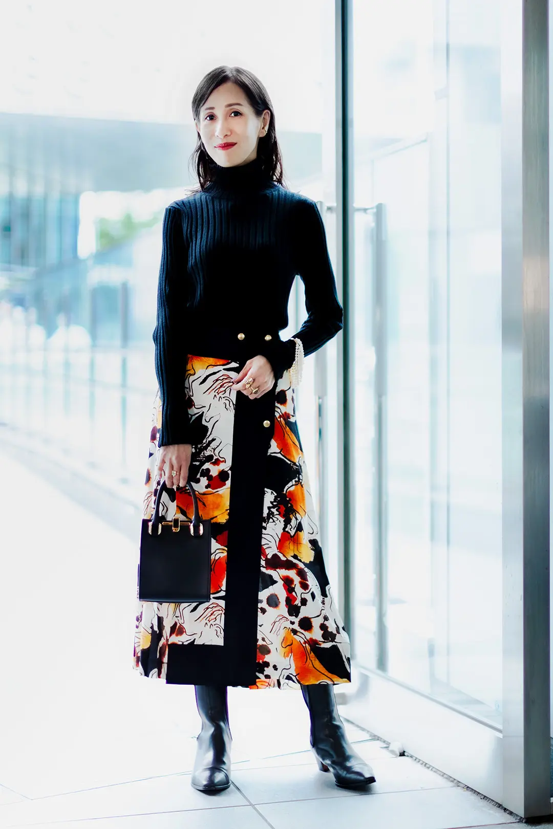 【Style3】美術館で過ごす日は、肩ひじ張らないエレガントな装いを