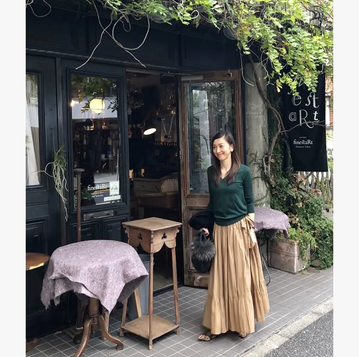 グリーンVニットで、都立大cafeぶらぶの画像_1