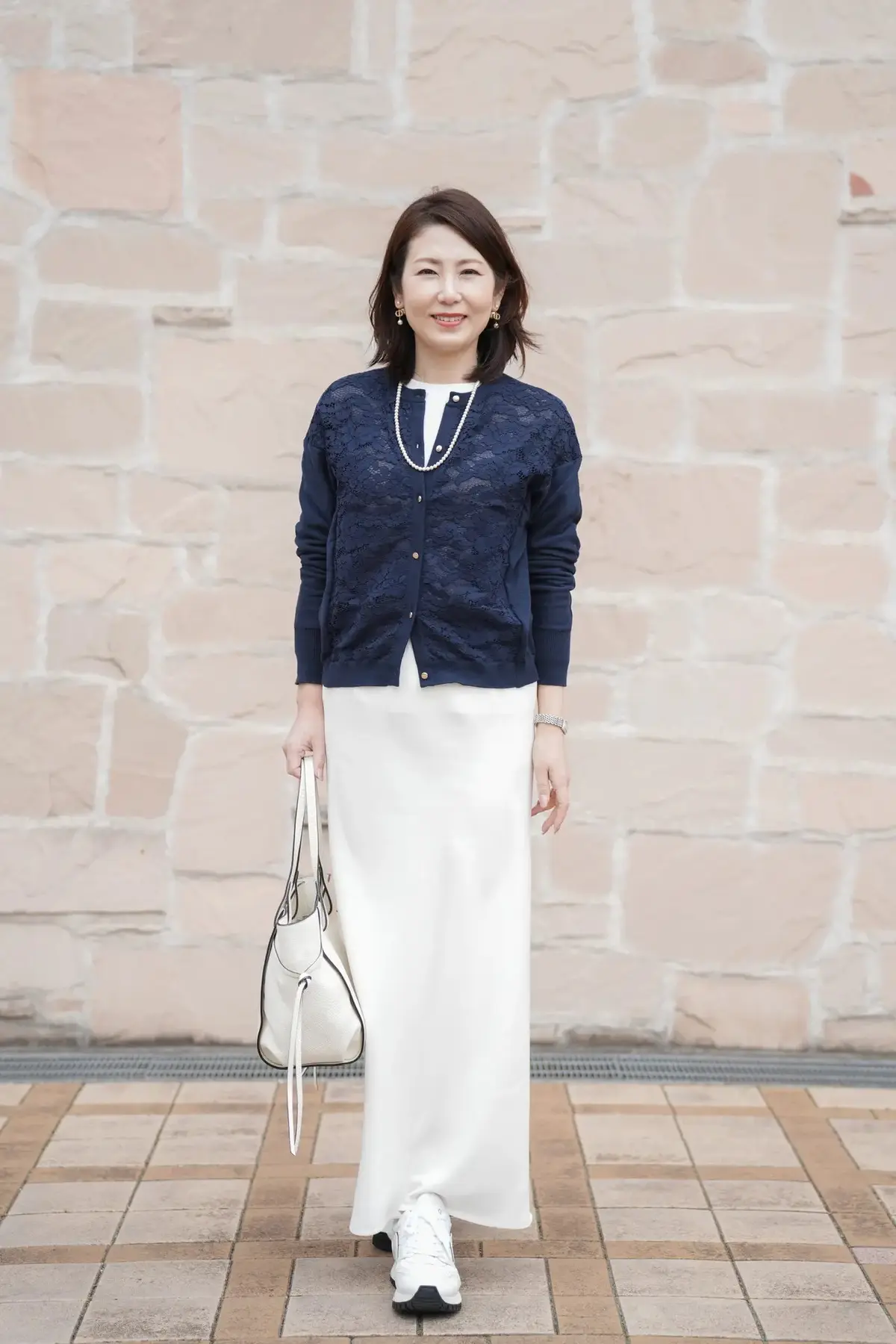 Room no.8 for E by éclat 華奢見えレース切り替えカーディガン