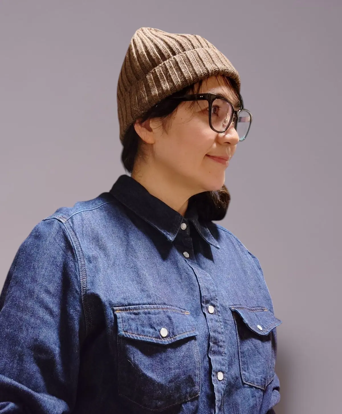 無印良品週間ニットキャップ横顔