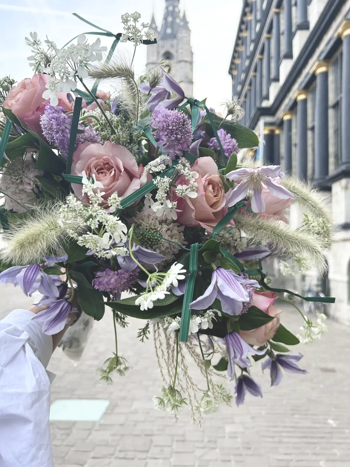 ブーケ　ブーケレッスン　ホルダーを使用したブーケ