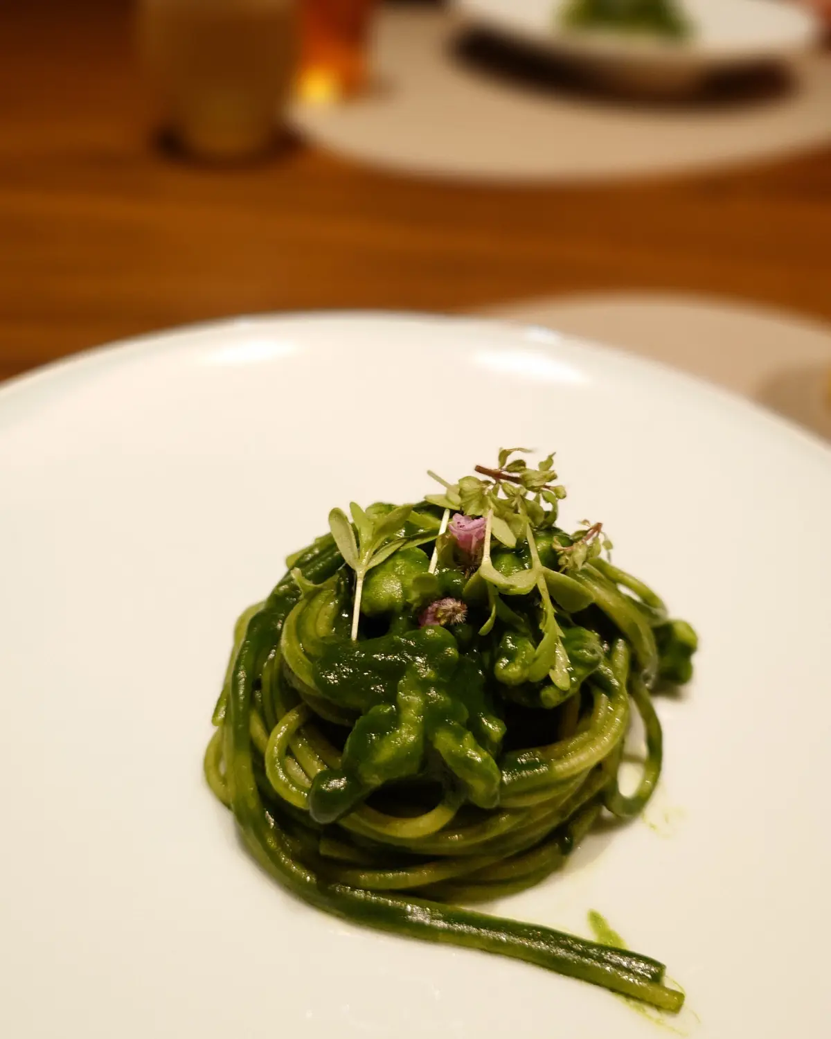 春菊と烏賊のパスタ