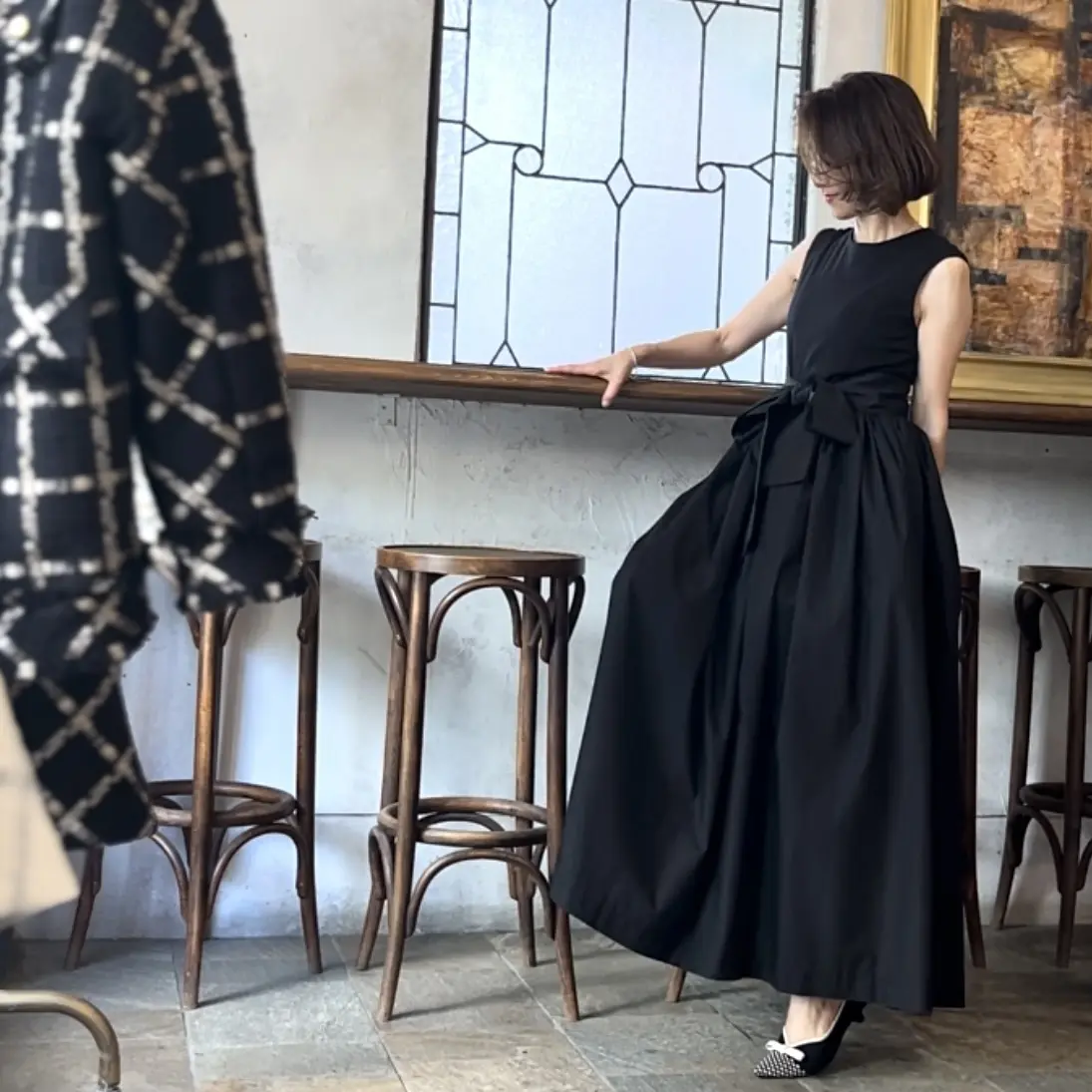フラットに戻してくれる黒ワンピース。の画像_10