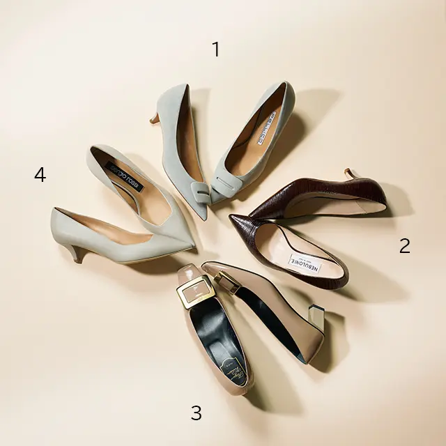 すべてヒール5㎝以下！低くてもエレガント見えする「華パンプス」