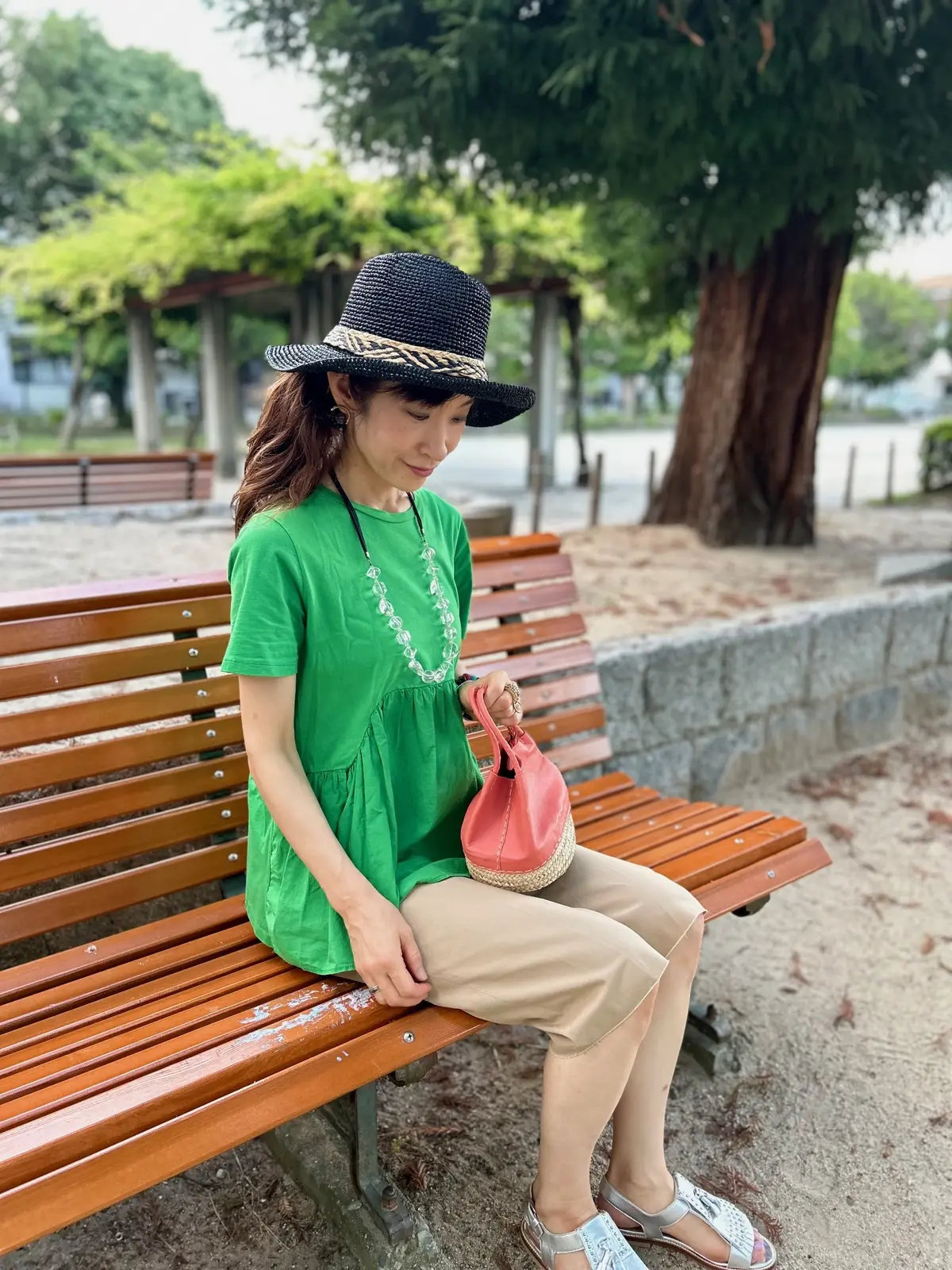 ZARAのグリーントップスで暑〜い日のおの画像_1