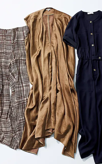 サテンワンピース