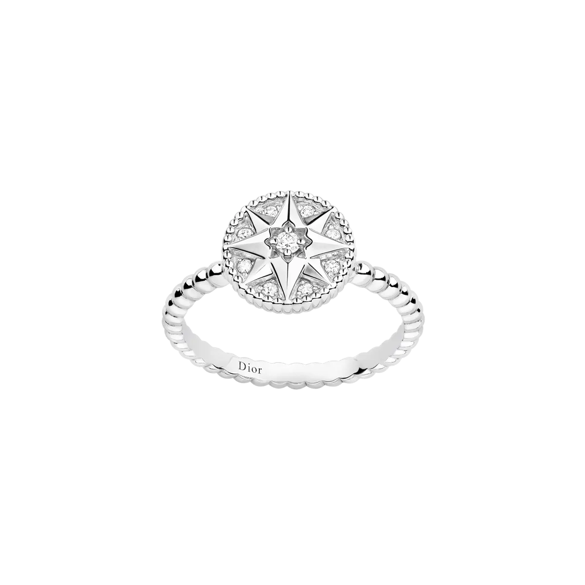  DIOR「ローズ デ ヴァン」リング ホワイト