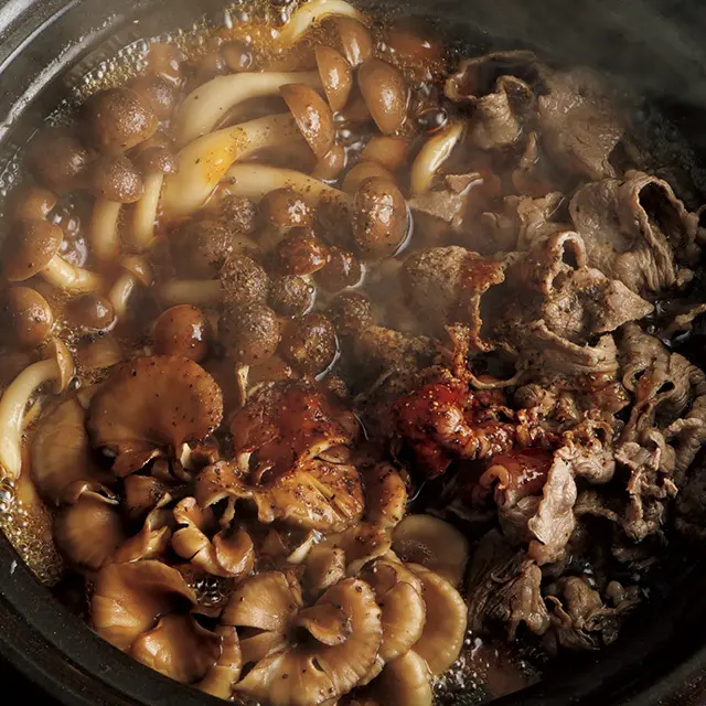 牛肉ときのこの鍋