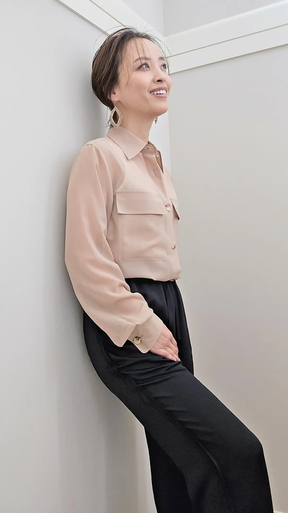 【春コーデ】透け感シアーシャツを着回し　の画像_4