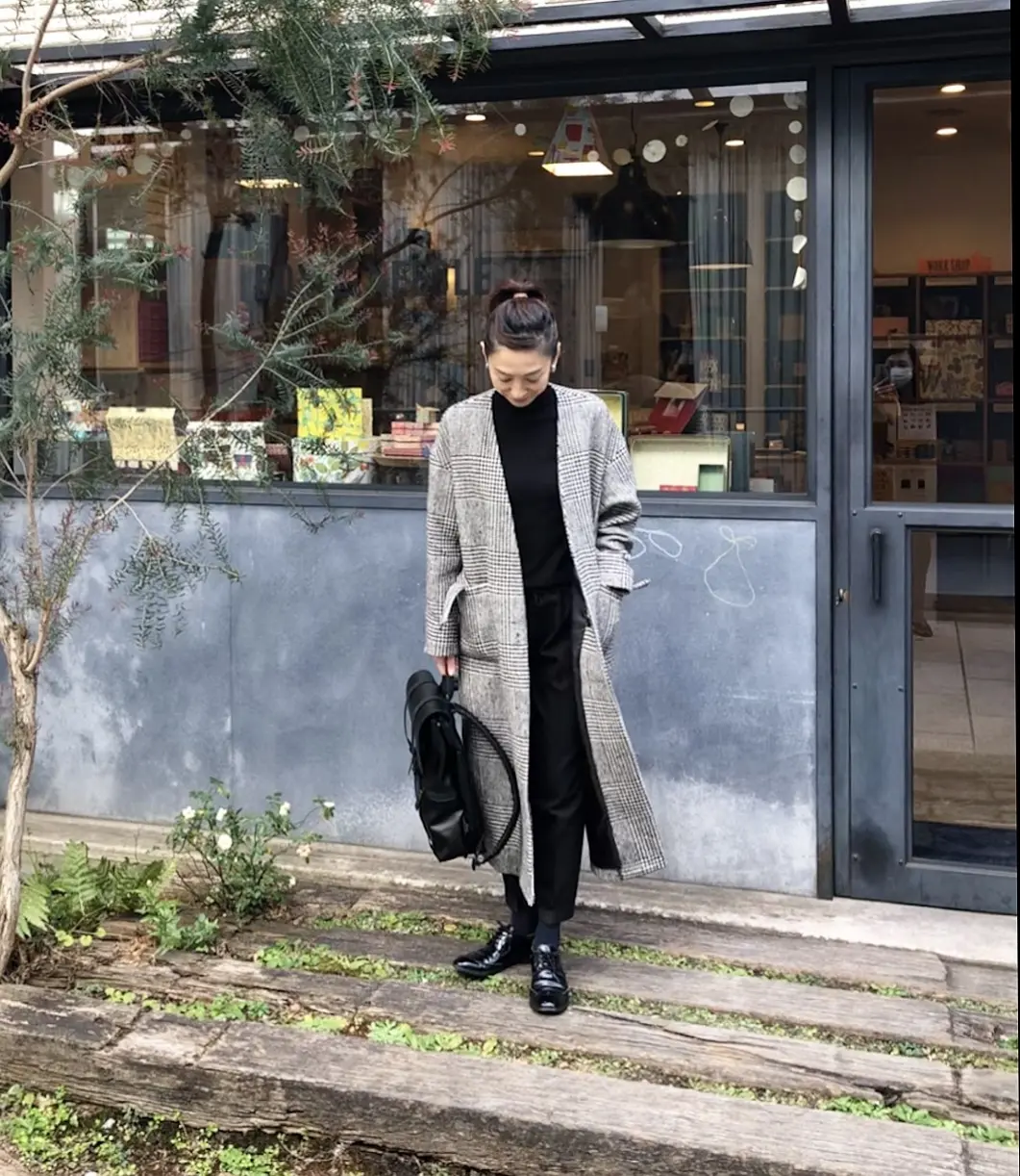 冬終わりのグレンチェックコーデの画像_2