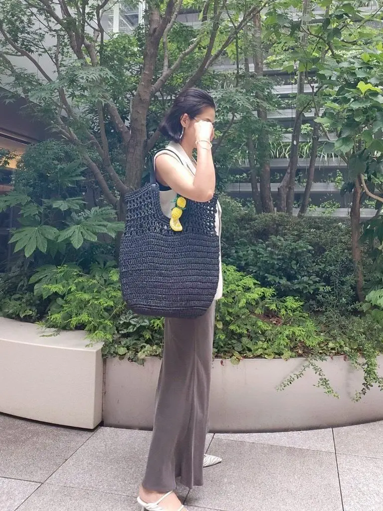 ラフィア　夏小物　チャーム