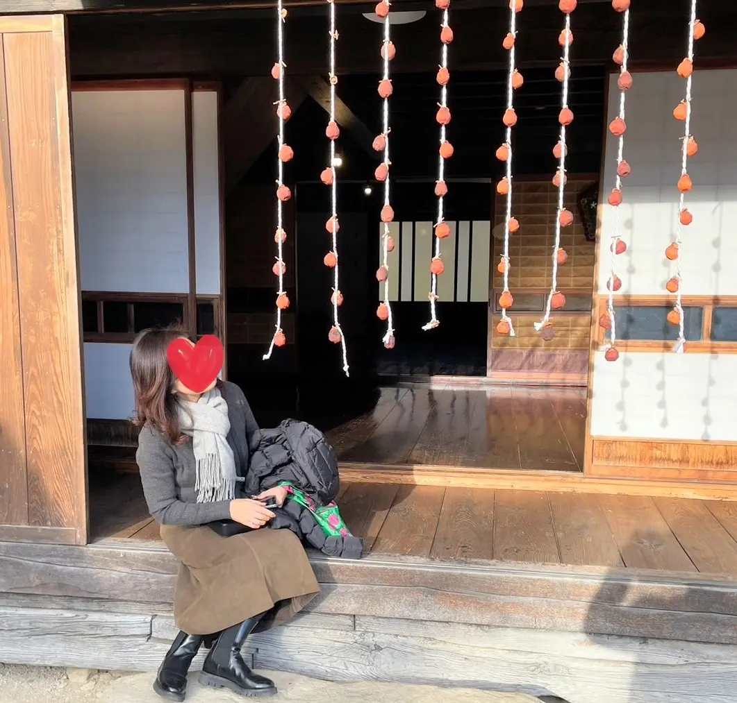 縁側　干し柿　日本の原風景