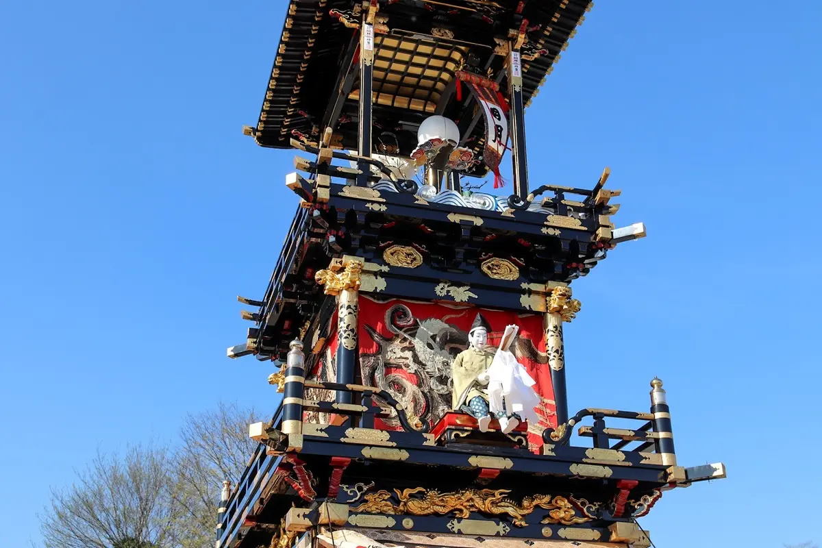 奉納からくり人形を披露する車山