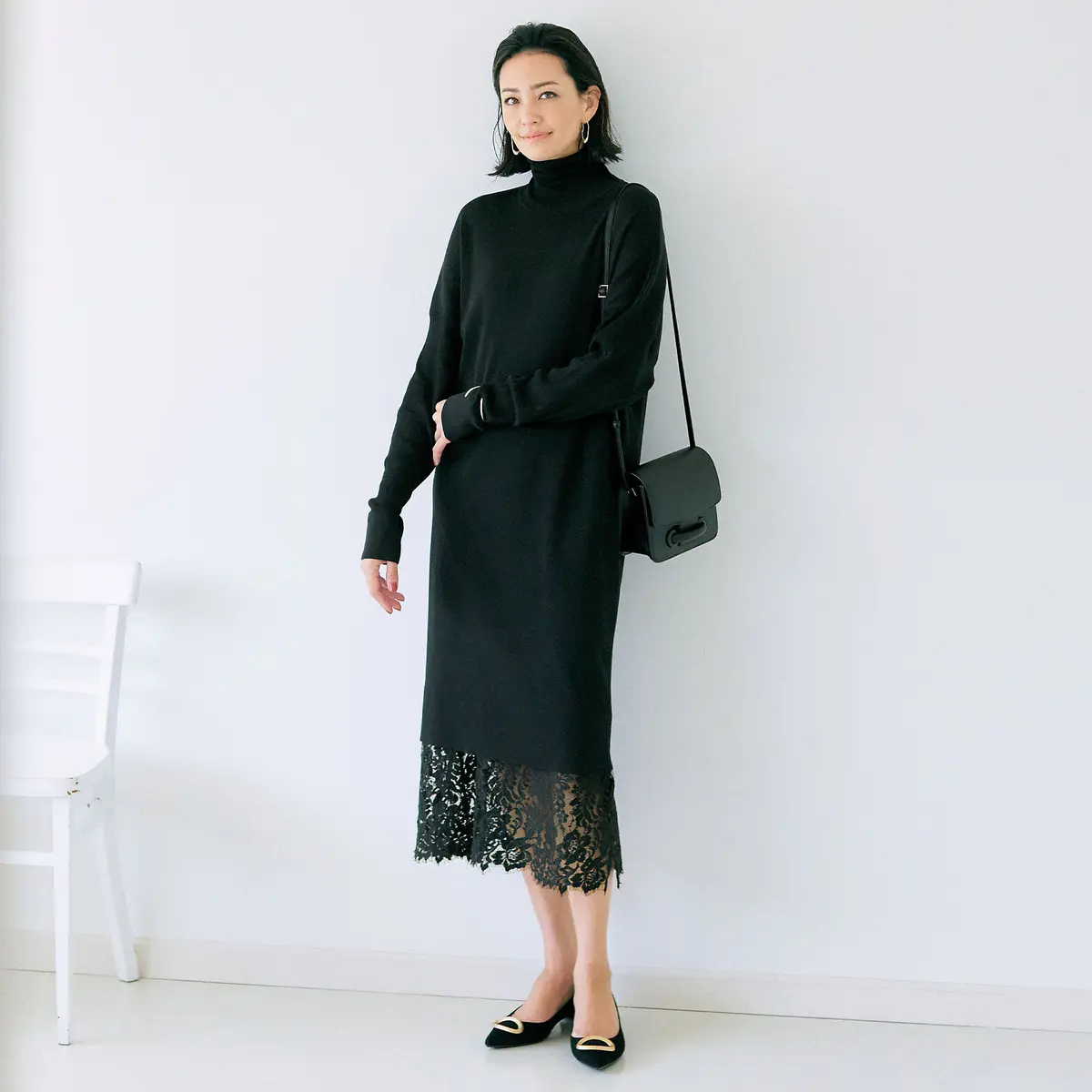 Room no.8 BLACK レイヤードドレス