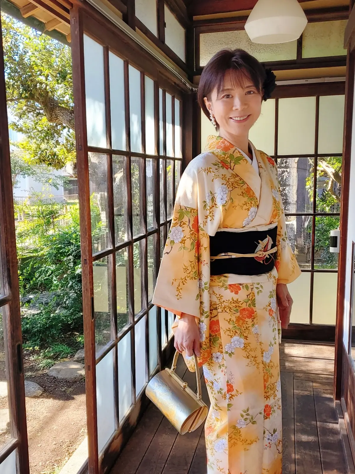 華やかな着物に身を包まれてご機嫌♪