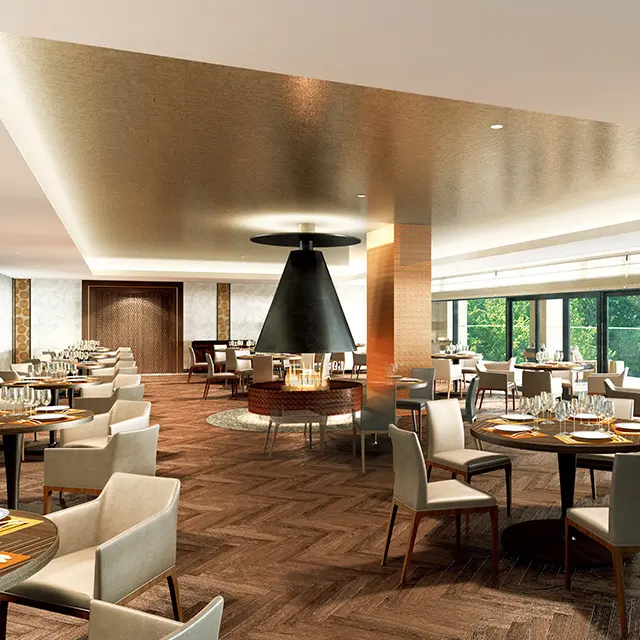 すばらしい眺望を誇る5階のオールデイダイニング