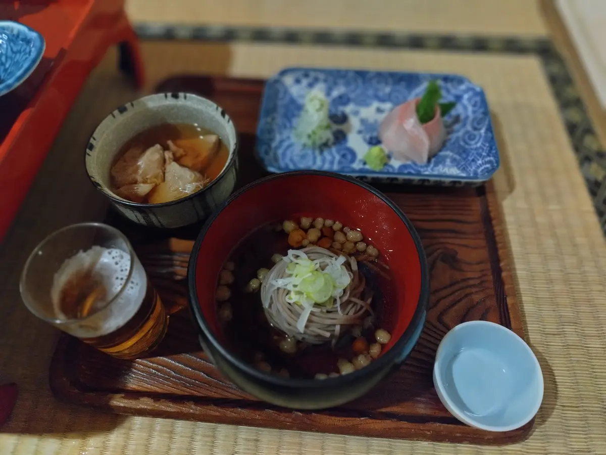 岩魚のお刺身　蕎麦