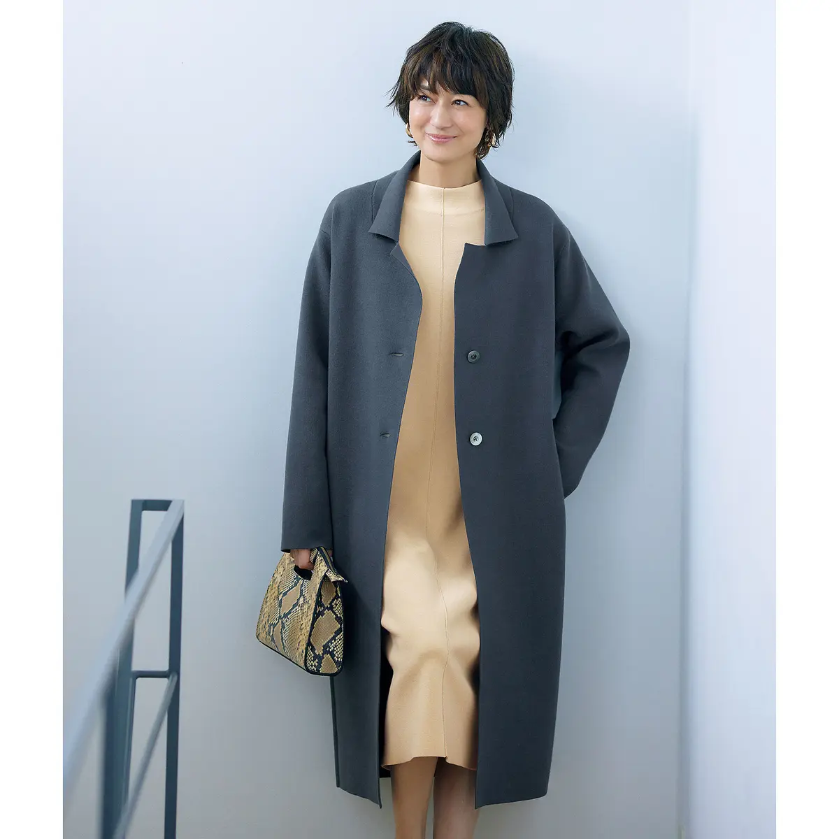 E by éclat ニットチェスターコート