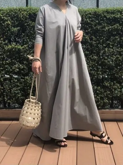 ATON ドレープドレス ￥75,900