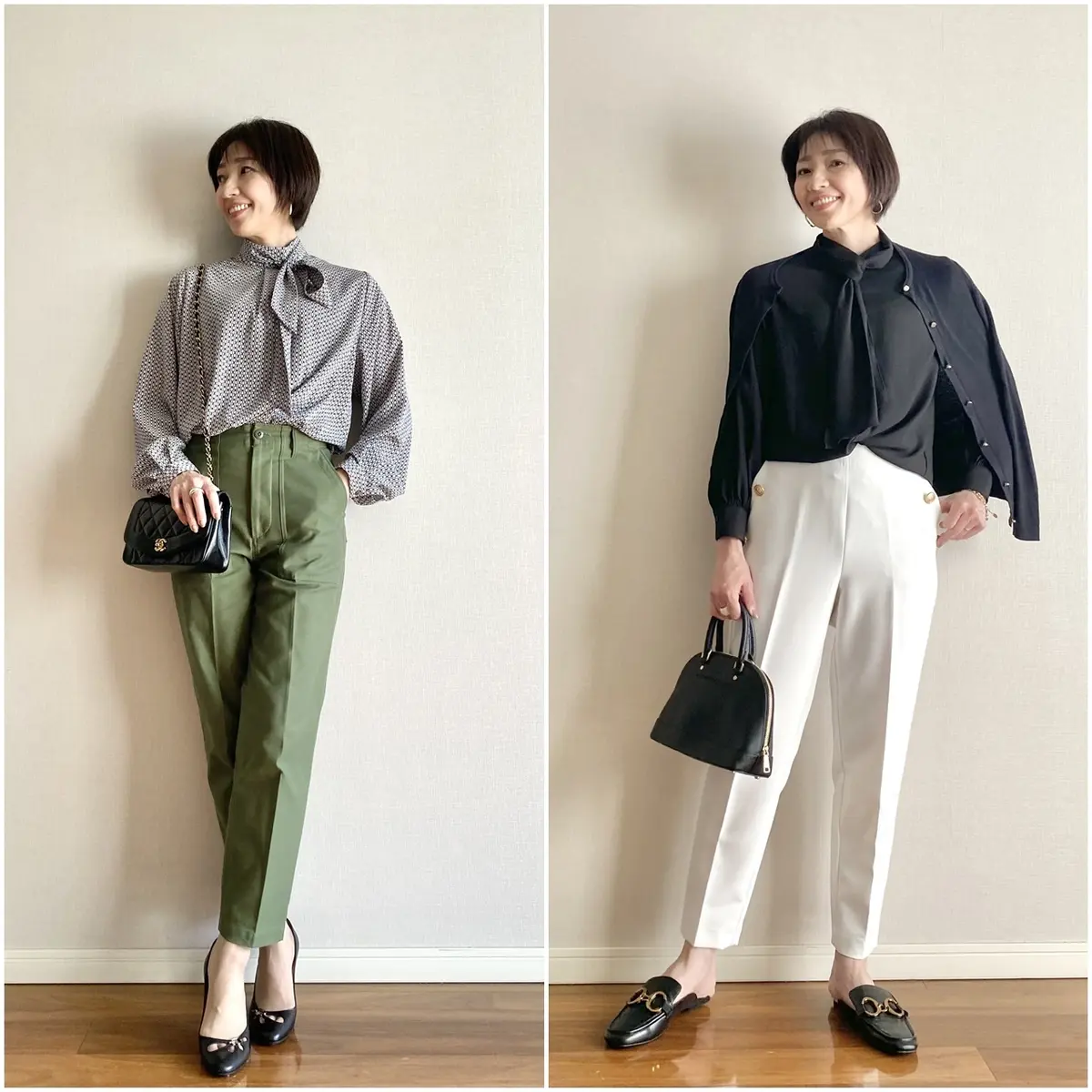 ボウタイブラウス２styles