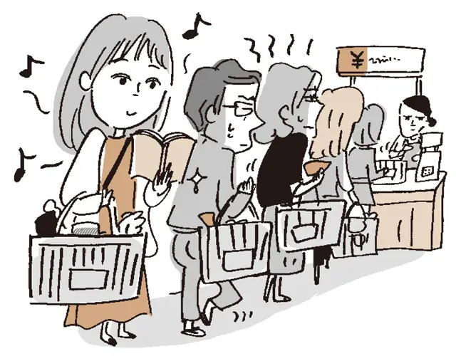 レジや行列などの待ち時間には本を読む。