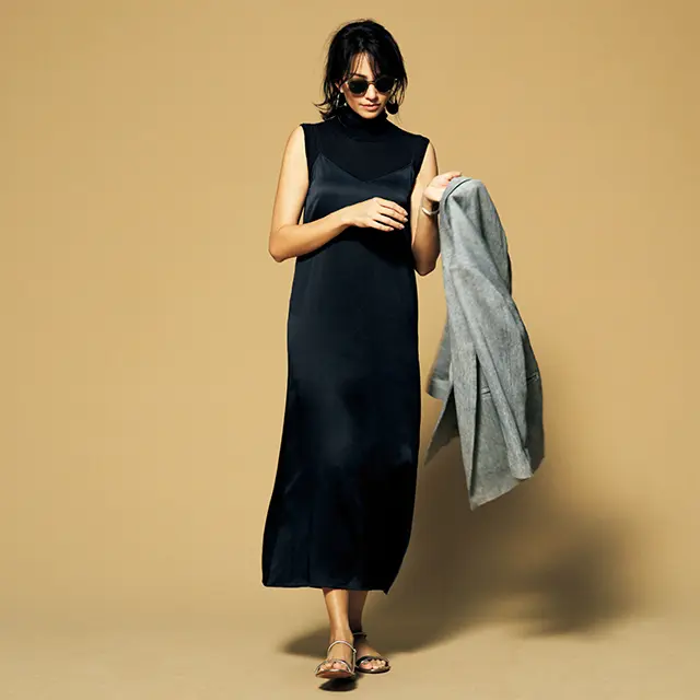 村山佳世子　黒ワンピース