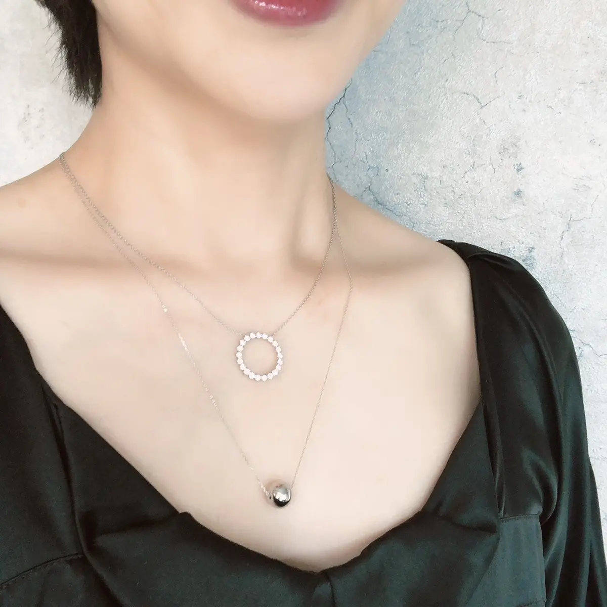 ネックレス　重ね付け