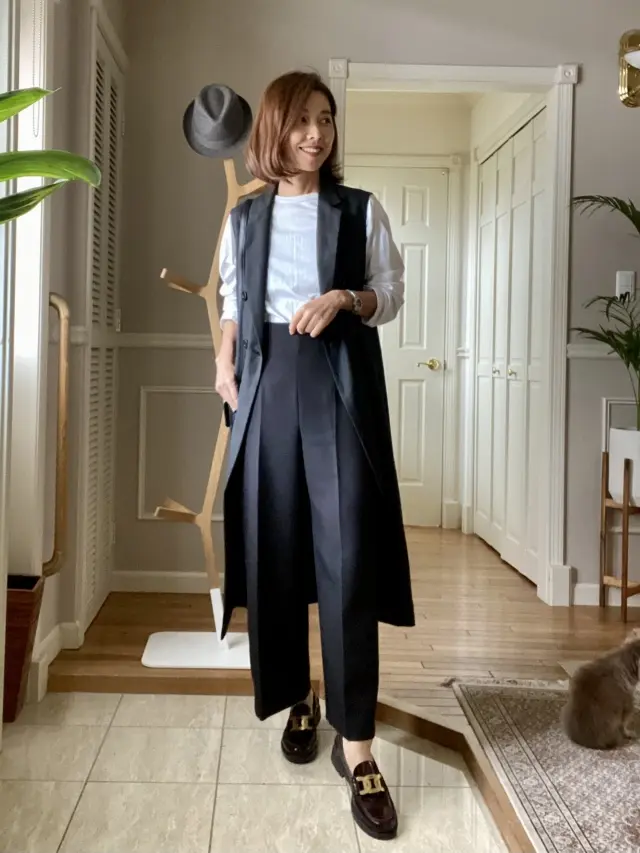 ジレのオンオフ着回しコーデの画像_1