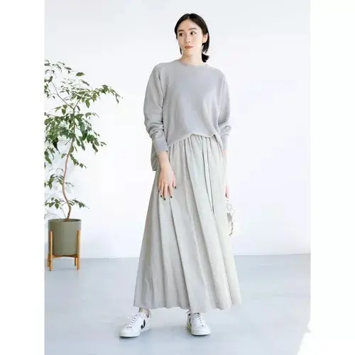 E by eclat とろみリネンギャザースカート ￥19,800