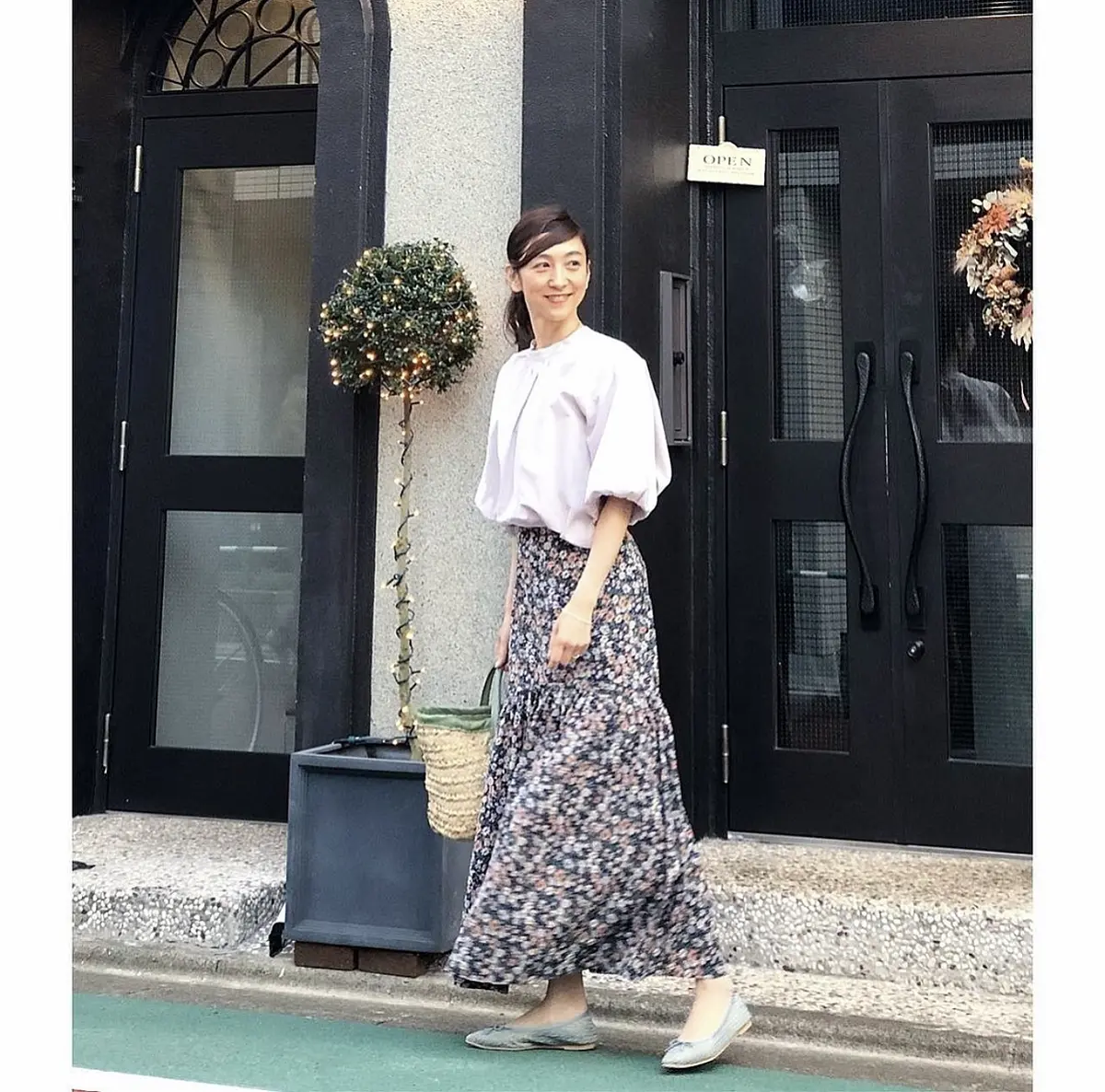 ゆらり花柄スカート❤︎着回し５パターンの画像_3