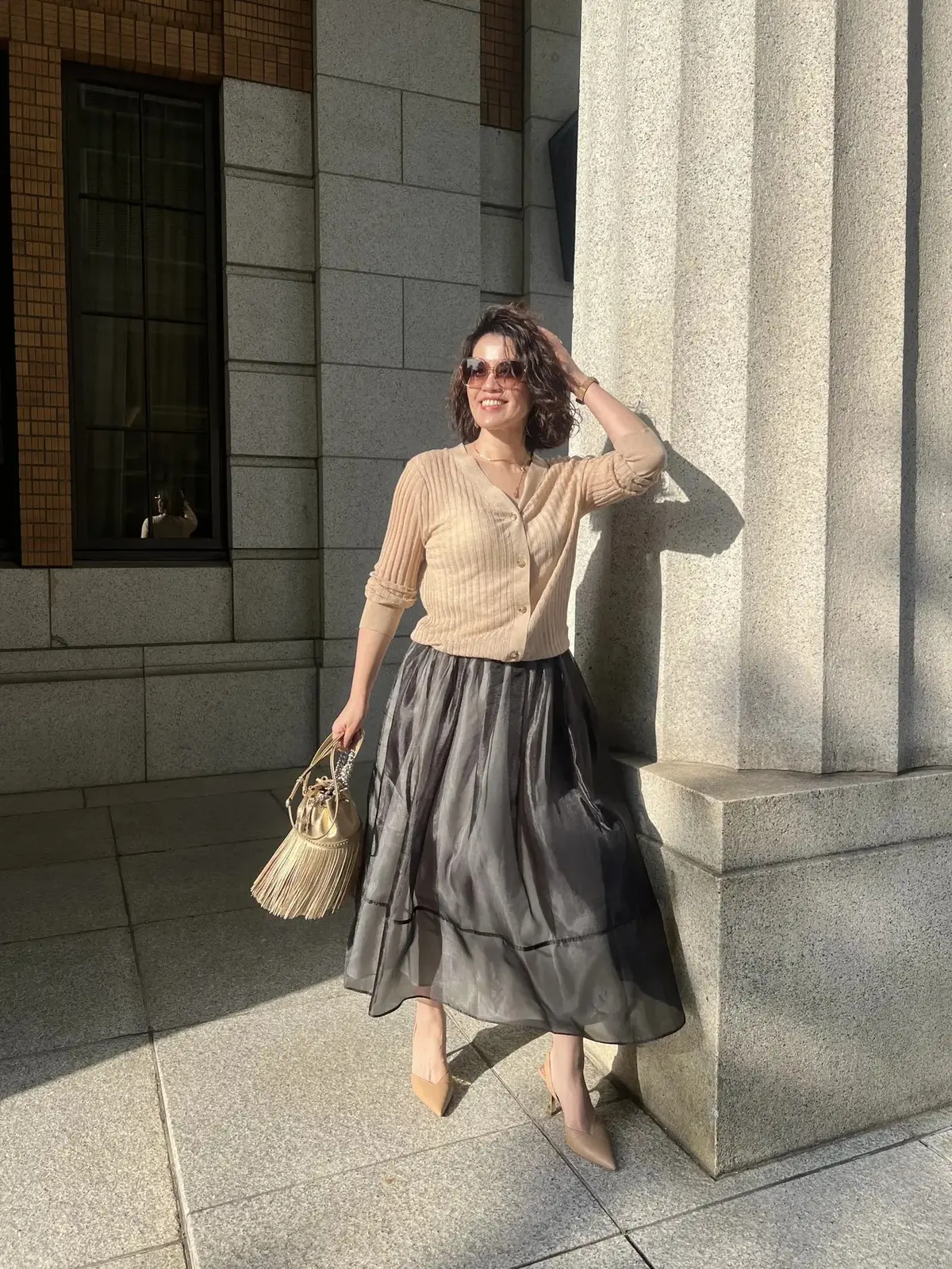 E by éclatのオーガンジー裏配色タックスカートにときめいています♡