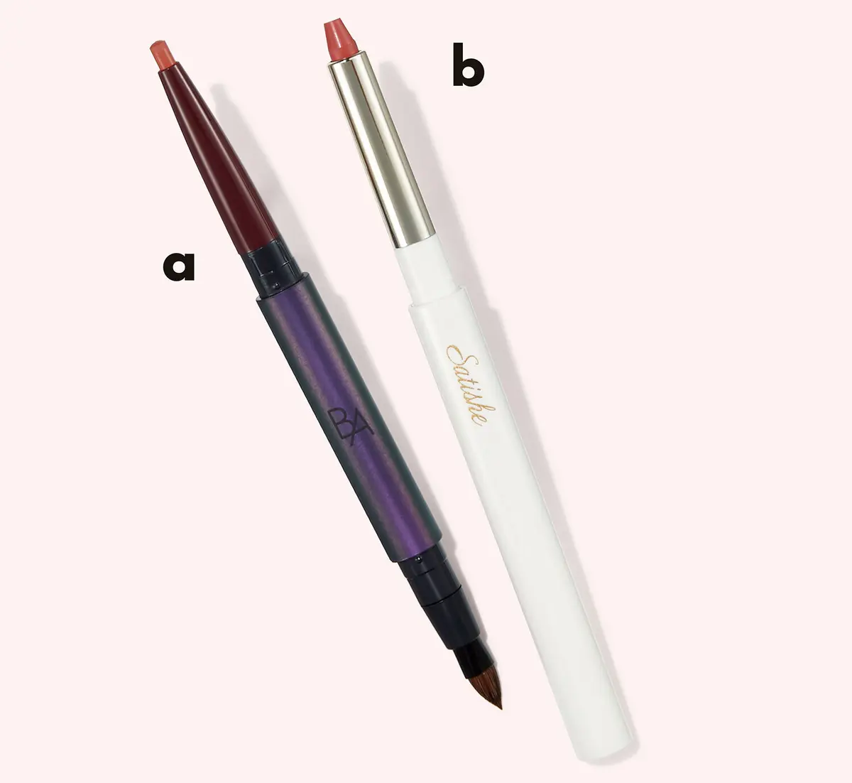 OurAge×Webエクラ　a.B.A カラーズ リップライナー ペンシル PI・B.A カラーズ リップライナー ペンシル ホルダー　b.サティシェスムースタッチ リップライナー ペンシル PK
