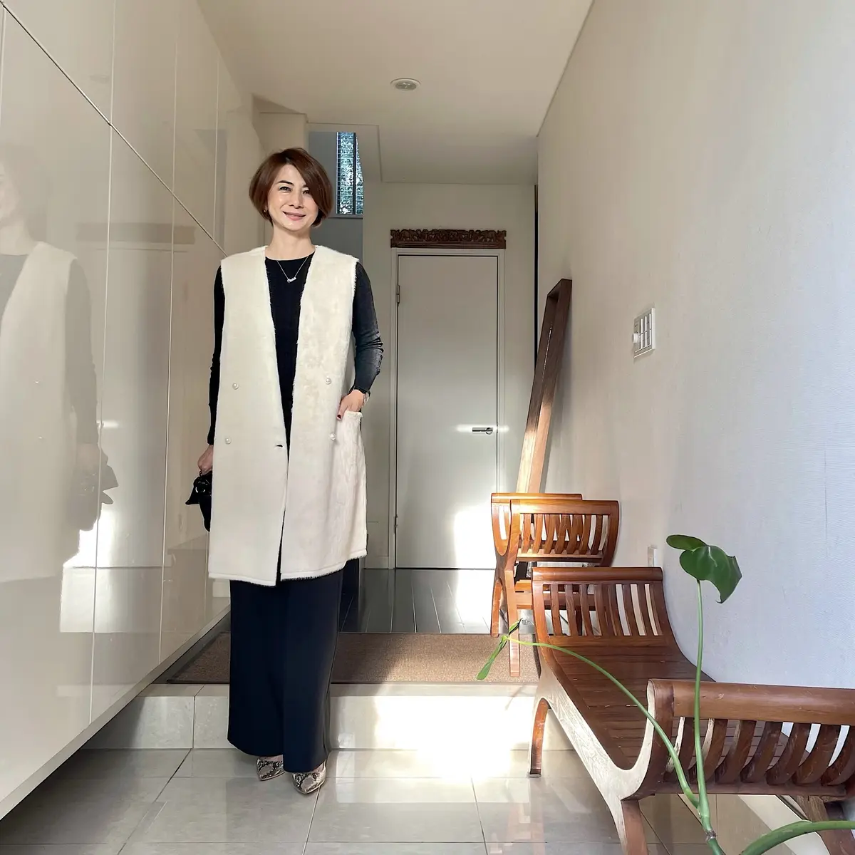 冬のホワイトコーデと華組ランチの画像_2