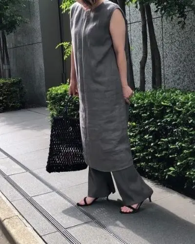 E by eclat リネンノースリーブチュニック ￥19,800