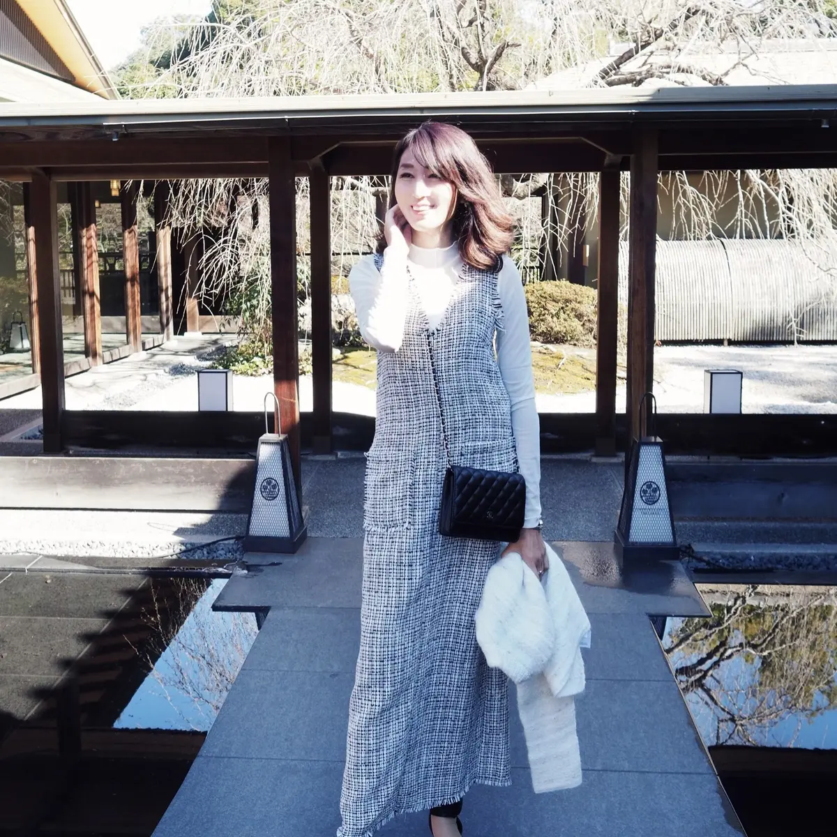 ZARA ミディ テクスチャーワンピース　¥5990