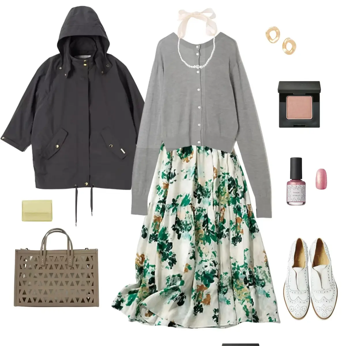 【50代 週末コーデ】上品アノラックで花の画像_1