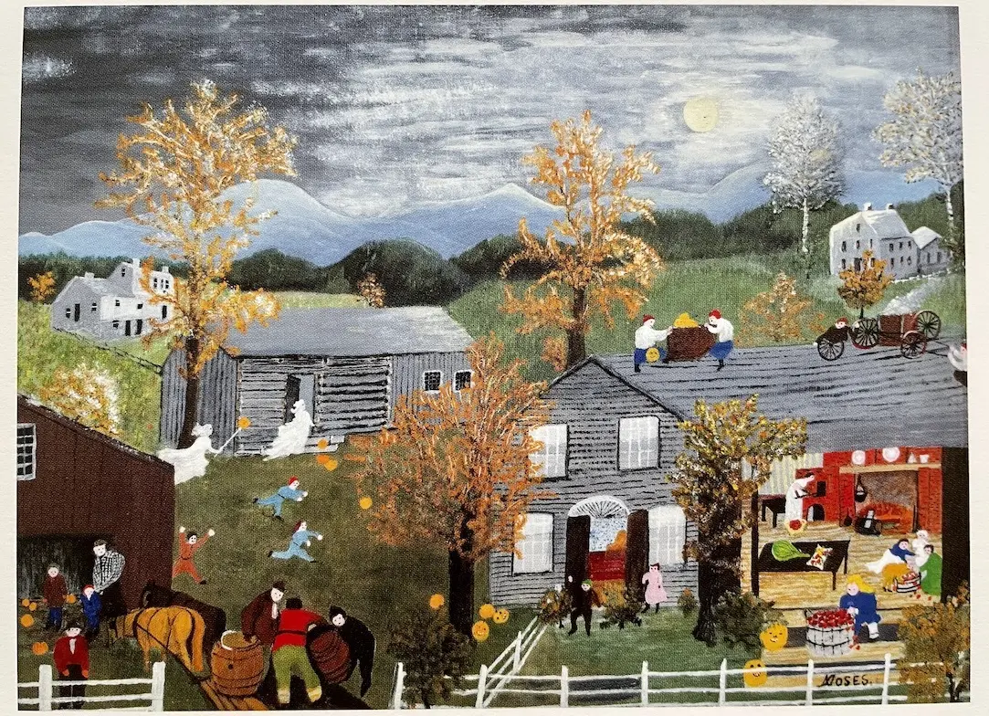 グランマ・モーゼスのハロウィンのポストカード