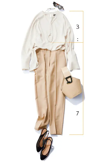 全身を“3：7”の黄金比に