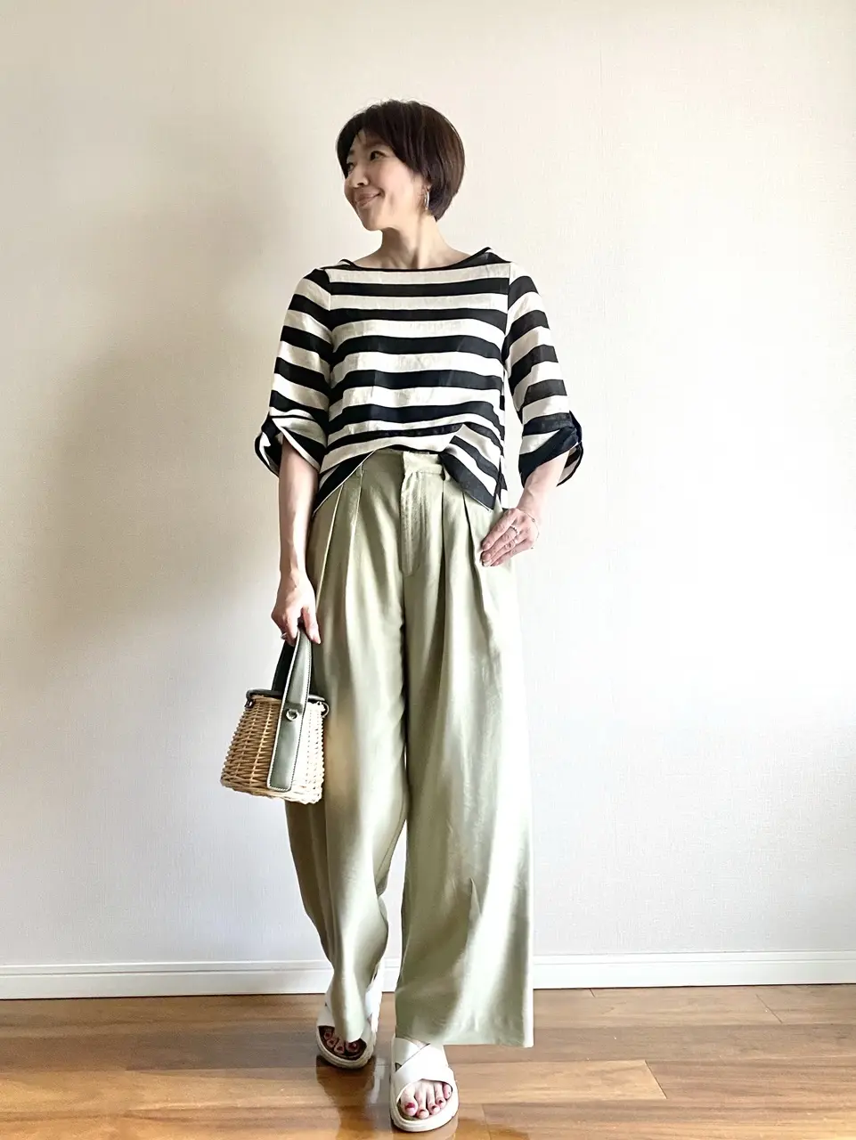 ZARA ストライプ リネン トップス②