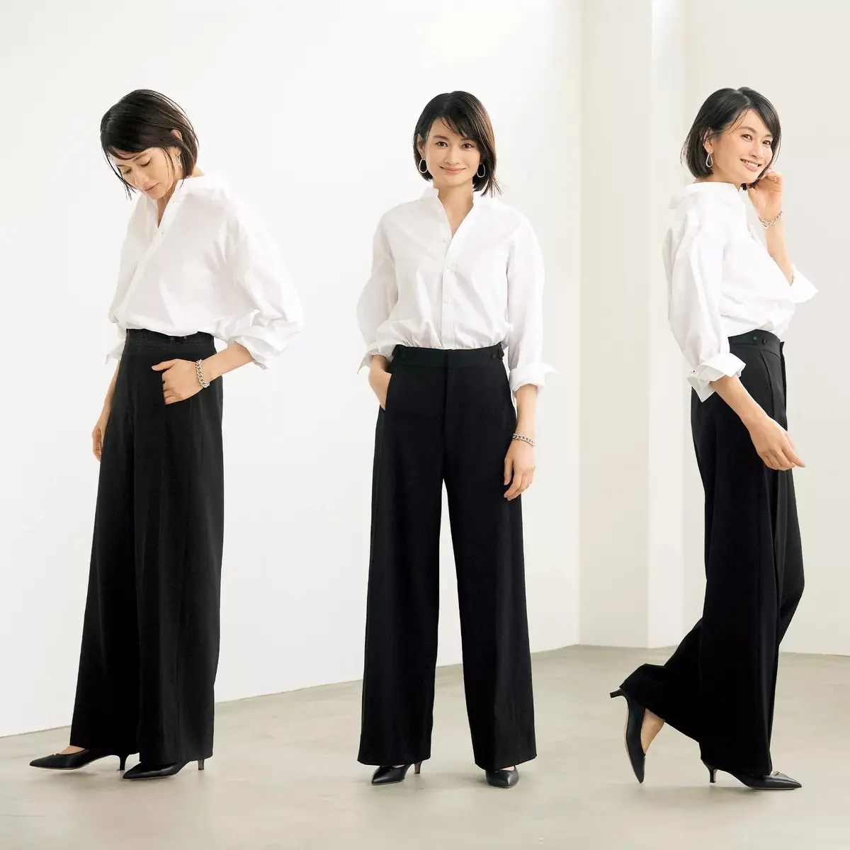 E by eclat 優美なセミワイドパンツ ￥19,800