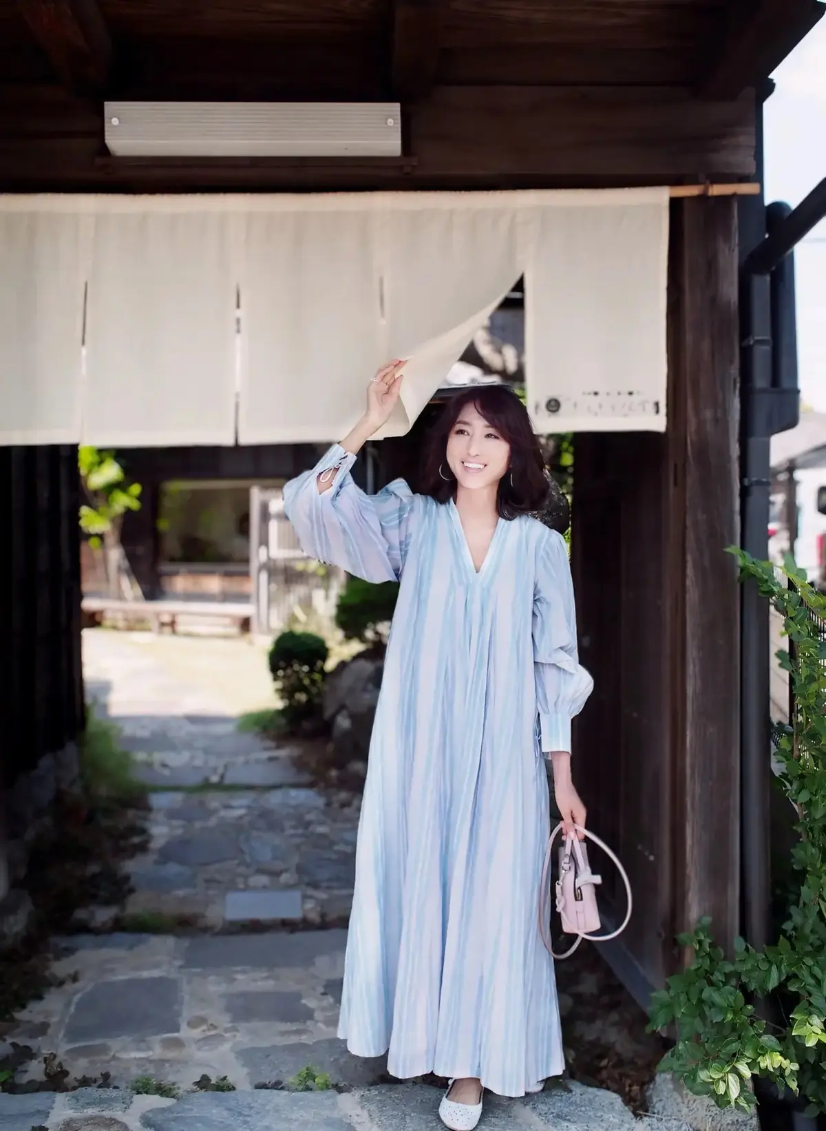 ストライプ柄のカフタンワンピで♡発酵食ランチ