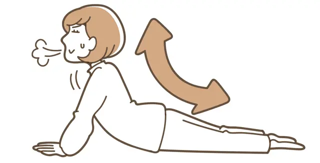 慣れてきたら枕をはずし、できるところまで最大限背中を反らせる